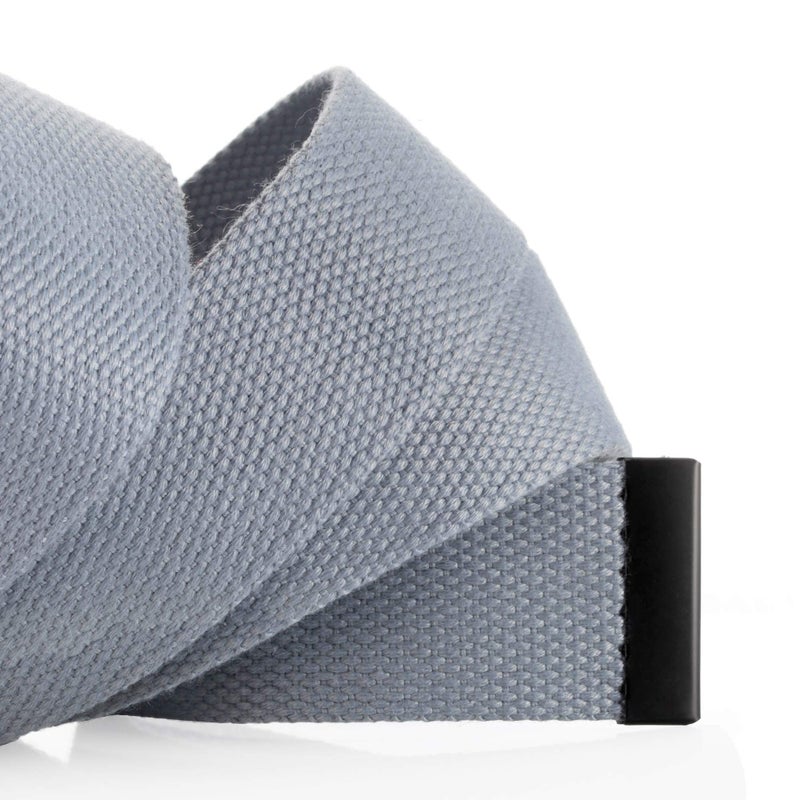 Mile High Life Cut To Fit Canvas Web Belt Size Up to 52" with Flip-Top Solid Black Military Buckle (2 Pack Dark Gray/Gray) - Image 5